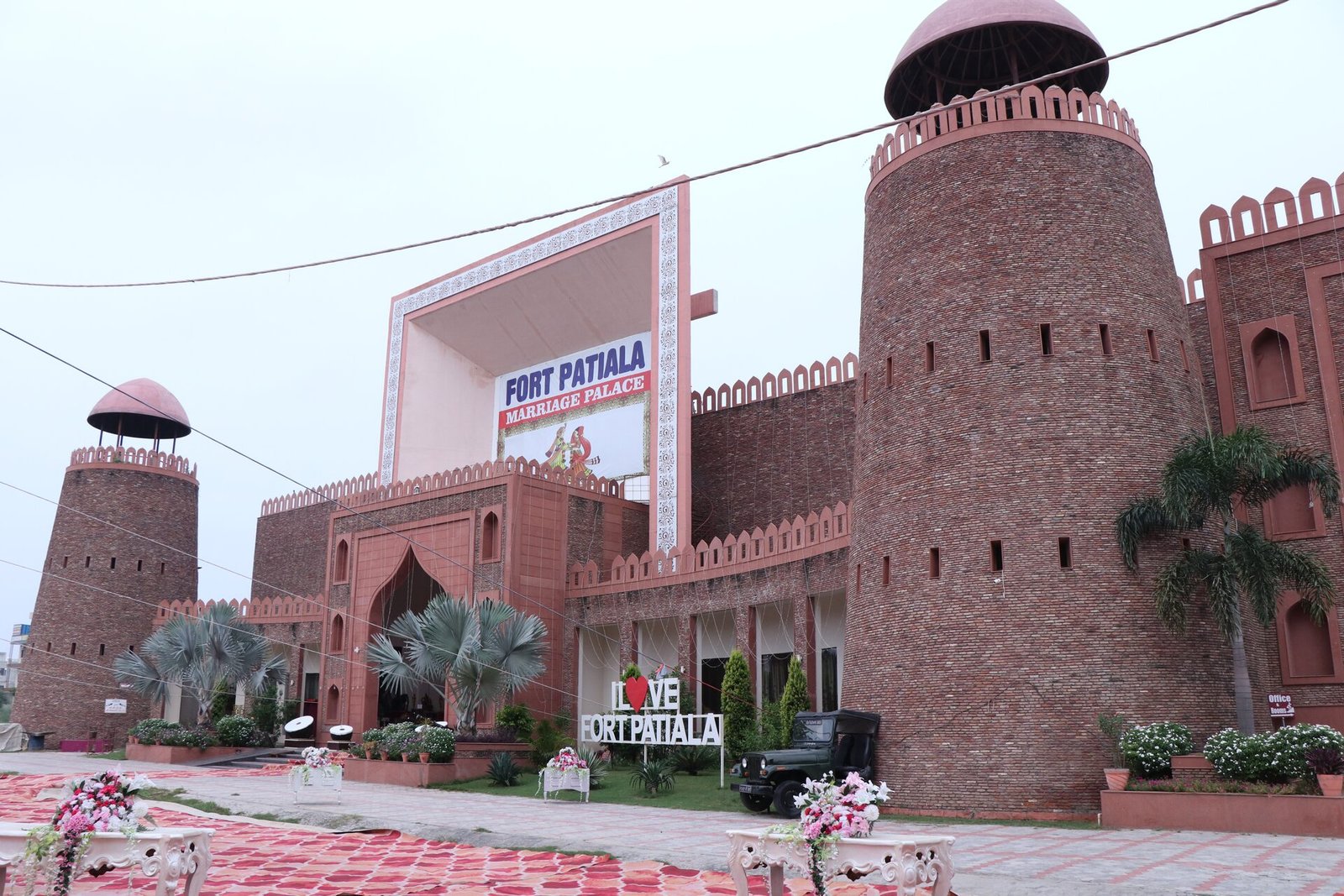 Fort Patiala Marriage Palace fort towers and banner